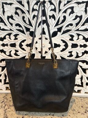Henri Bendel Black Soho Tote with Gold-Tone Hardware